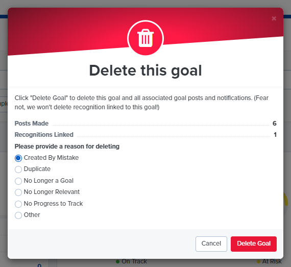 How to Delete a Goal